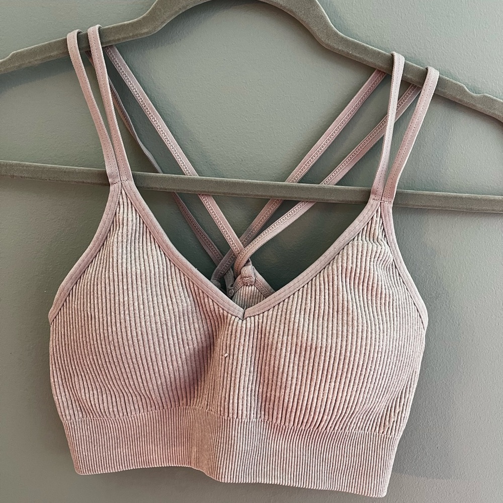 Aerie Seamless Strappy Padded Bralette | Dusty Rose | Small